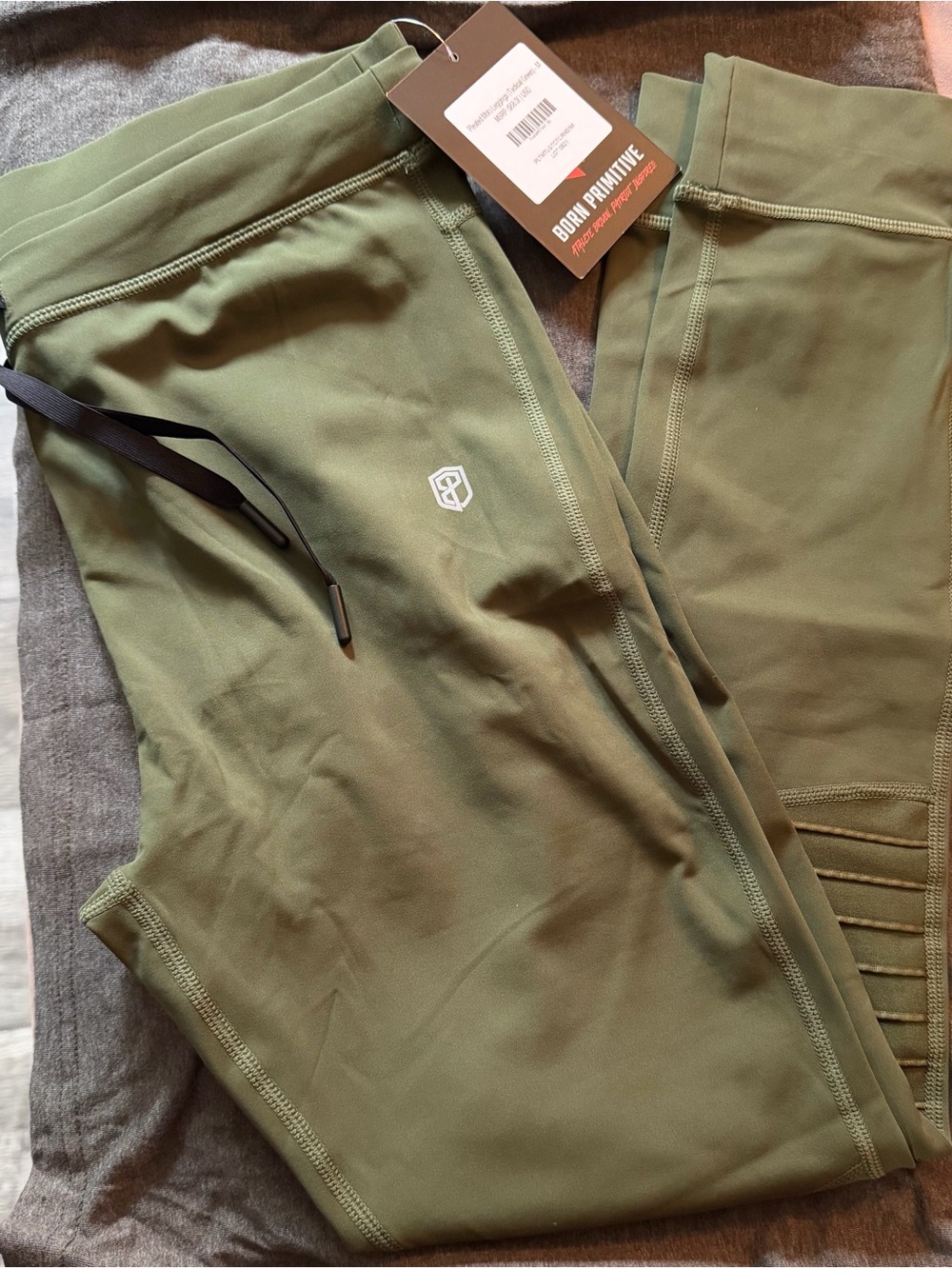 Born Primitive Olive Performance Drawstring Leggings
